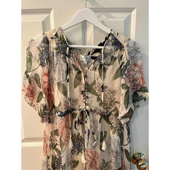 Jade Johnny Was Marion Silk Floral Tiered Maxi Dress sz XS NWOT ( it popped off) - Picture 4 of 13